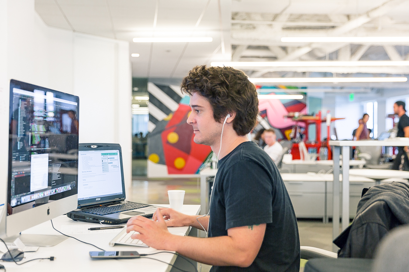 Ross at the Acorns office