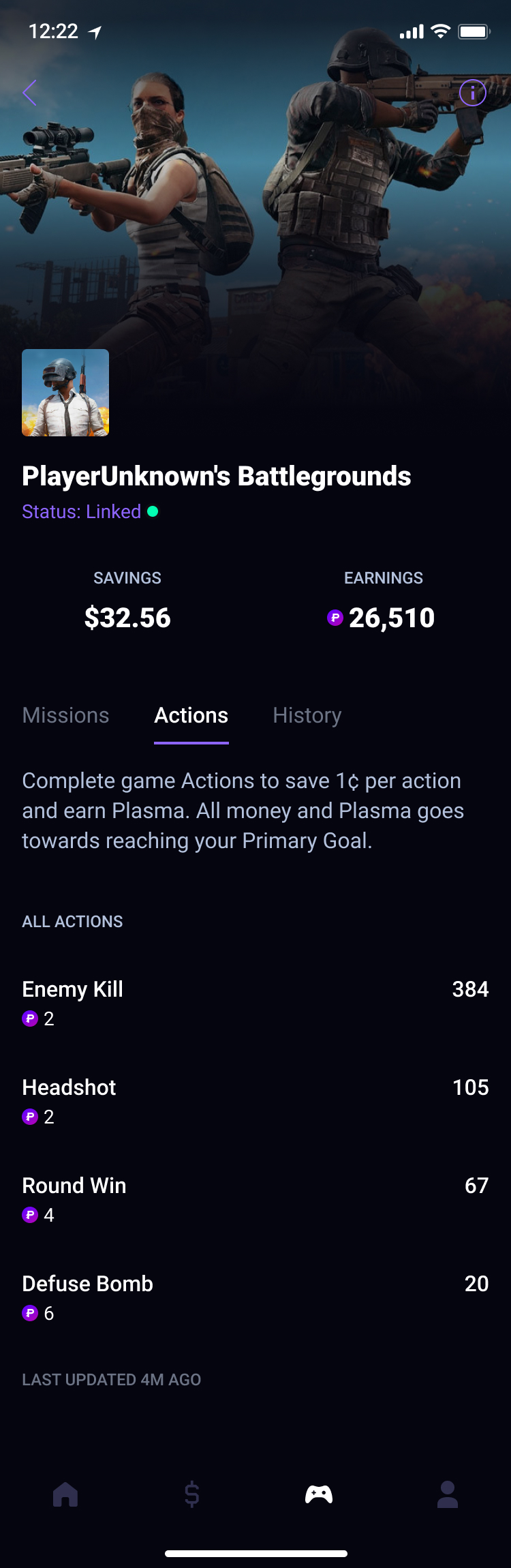 Blast iOS app, Game detail / Actions