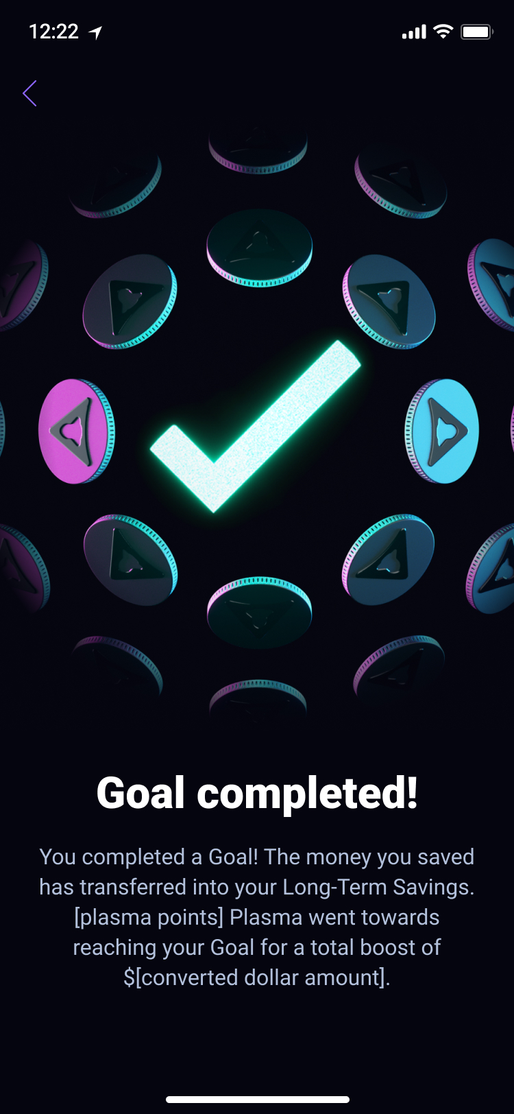 Blast iOS app, Goal completed